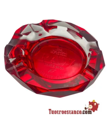 Raw Ruby Red Glass Ashtray