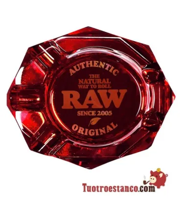 Raw Ruby Red Glass Ashtray