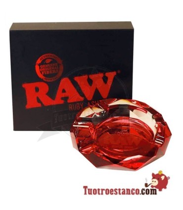 Cenicero de Cristal Raw Ruby Red