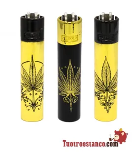 Clipper Metálico Weed Tattoo + estuche metálico