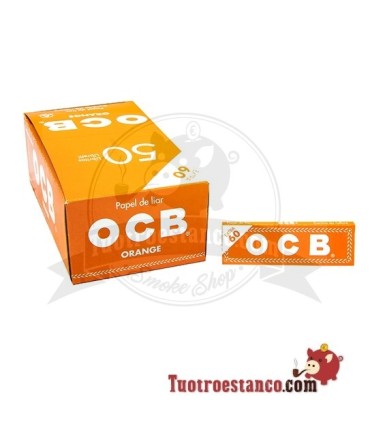 Papel OCB Naranja de 70 mm. Estuche de 50 libritos.
