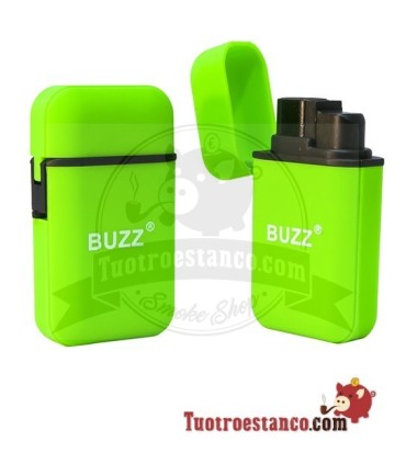 Isqueiro de chama dupla Buzz, cor verde